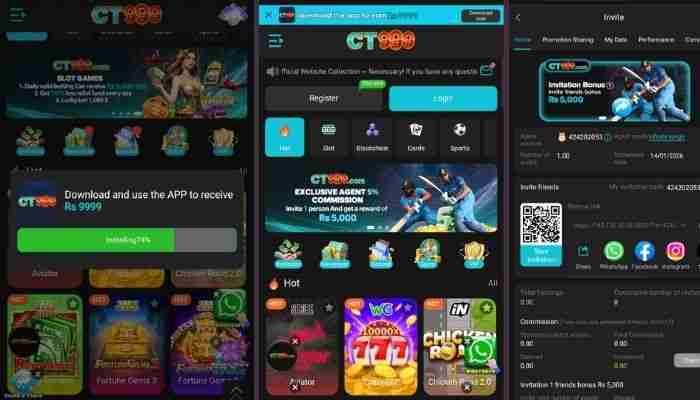 CT999 Game interface, bonuses and games